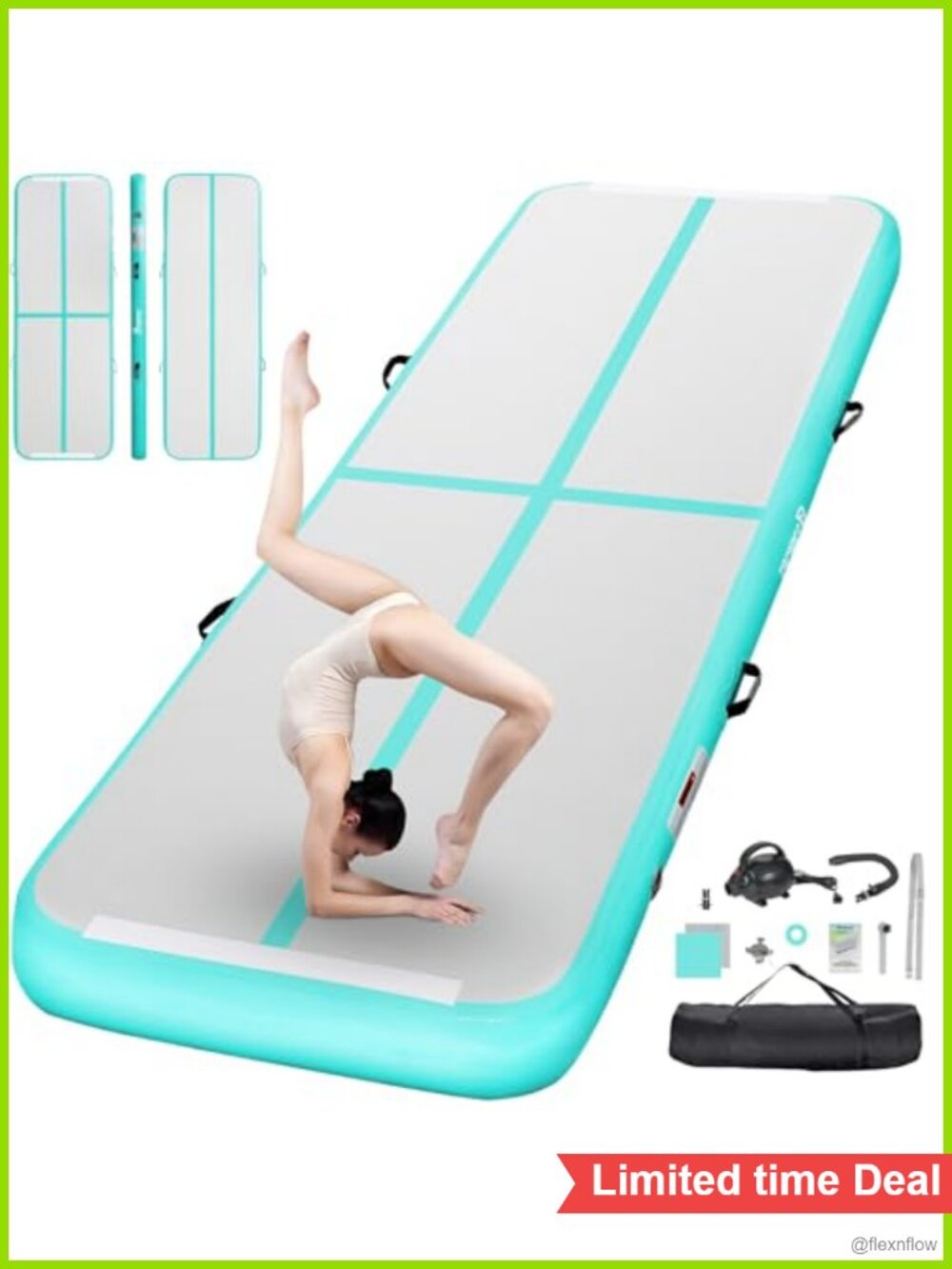 Inflatable Gymnastics Tumbling Mat with Electric Pump - 10ft Training Track for